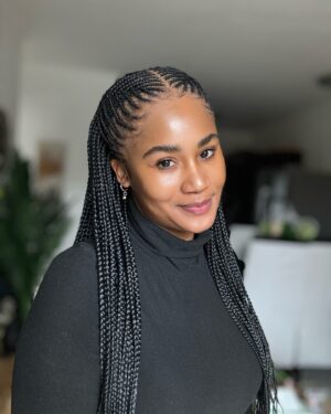 Keke Mphuthi Instagram - This was absolutely without a doubt an easy pic for me … love everything about braids and when I saw this french from a tiktoker called @fufu_the_hairdresser  I took it with me and ran to @lillyshair_  to challenge her to pull it off.

Basically what I got VS what I asked for was spot on🫶🏼🤍 
Black girl magic ✨ 

#hair #braids #cornrows #tribal #tribalbraids #fusion #insta #instagram #instagood