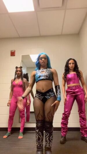 Kiera Hogan Instagram - BADDDIEEEESSSSSS🗣️

#Throwback with the squad @hoganknowsbest18 @la_redvelvet @miss_leilagrey 

#TheBaddies #AEW #ROH