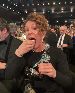 Kitty Flanagan Instagram - Oh my god! I got a Logie AND they didn’t take away my dessert. It was waiting for me when I got back to the table!! Thankyou so much to everyone who voted - I’m truly delighted. And Hobart, I’ll be back in October to do the show I was supposed to do tonight!! Thanks again everyone - sharing it with my favourite utopia co-star and funny lady @celia_pacquola  Hair & Makeup by @meg.cole.man Nails by Lucy Coleman.  Overall vibe @melissaboylestylist