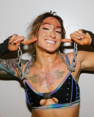 Kristen Stadtlander Instagram - For the sickos. Every night is Staturday Night. #aewallout ⛓️🩶
