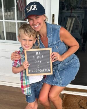 Laura Bell Bundy Instagram - Big day today! Cant believe my ‘ittle’ baby is such a big boy now.  So proud of you, Huckie!❤️

Thankful for the comradery of my Haytown mamas. @jessicachianne 😝