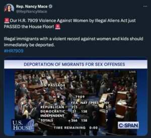 Lauren Boebert Instagram - Over 10 million illegals have invaded our country since Kamala Harris was appointed Border Czar. Criminal illegal savages are sexually assaulting Americans at rates we’ve never seen before.

ANY illegal who has been convicted of or admits to crimes outlined in the “Violence Against Women by Illegal Aliens Act” should be deemed inadmissible and deportable. I’m proud to be an original co-sponsor of this legislation. 

Thank you to my colleague @repnancymace for leading the charge to prevent and remove these illegals from our country.