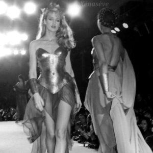 Laverne Cox Instagram - Last night for the premiere of #Uglies.
Thierry Mugler 1979 Victoire/Victory Breastplate ensemble from my personal archives. Celebrating 50 years of the @muglerofficial brand this year 
...
I love our movie "Uglies" so much. It's now streaming on @netflix. I hope you love it as much as we do. 
...
Photos @sequoiaemmanuelle 
Photo assistant @mariaqphotography
Makeup @tayriverabeauty 
Hair @princeangelll 
Styling Laverne Cox with @christinajpacelli 
Earrings and Cuff vintage @manfredthierrymugler 
Rings 
@loreerodkinofficialjewelry @mateonewyork @mara.paris