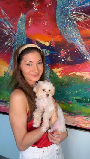 Liberté Chan Instagram - It took me five years to open up my heart and home to a new little girl. Anyone who knows me or has followed me for some time, knows that I was head over heels for my dog, Shanti. She was everything to me.
 
After I put her down because of cancer, I couldn’t bear to bring another dog into my home. However, time heals and the time has come to bring another little girl into my life. Meet Bala!  While she looks like a $3000 designer dog, I adopted her for $25 at @bfas_la 
 
Bala’s story? She was found roaming the streets somewhere in the San Fernando Valley. She was dropped off at West Valley Animal Shelter and someone from BFAS happened to be there that day, picking up some other dogs and when they saw her, they brought her to their sanctuary in West LA. I should mention BFAS is the largest no kill sanctuary in the US.
 
All it took was five minutes after @luismstrohmeier and I met this little nugget. He literally looked at me and said, “we have to take her.”
 
So we did! And she has already brought so much joy into our lives.
 
In case you’re wondering why we named her Bala, I thought it would be nice to stick with another Sanskrit name in honor of Shanti. As most of you probably know, Shanti means peace. In Sanskrit, Bala means “the little one” or “the child like one,” and all I can say is the name is perfect for her. She’s super spirited and playful, and even as she ages, I know her young spirit will continue to shine thru.
 
If you’re looking for a dog or cat, I encourage you to visit BFAS/NKLA, I’m sure you will find your best friend.
 
I should mention, having a dog or cat around, is really good for your mental health.
Pets can help reduce stress and anxiety, boost self-confidence, and they can trigger the release of serotonin and oxytocin - chemicals that make you feel good.
 
Get ready to see Bala popping up a lot on this feed!
 
 
#rescuedog #bfas #adoptadog #adoptdontshop #baladog