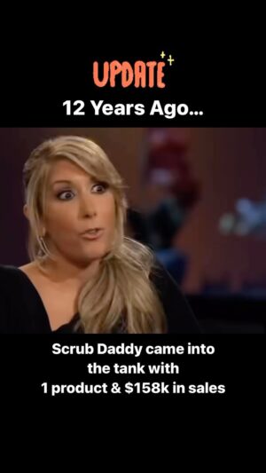 Lori Greiner Instagram - 12 Years Ago…
Scrub Daddy came into the tank with:
• 1 Product
• $158K in sales

I fell in love with the product and the entrepreneur!

TODAY…(12 years later) this company:
• Has over 93 Products
• Is sold in over 47 countries & 175K stores globally
• Has done over $1.3 Billion in sales!!

So proud of my @scrubdaddy entrepreneur! More exciting updates to come!

#SharkTankSuccess #SharkTank #MakingDreamsComeTrue #Entrepreneur