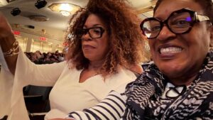 Lorraine Toussaint Instagram - A lovely night out with my sis @cchpounder. Bravo to @officialdorianharewood and the amazing cast.🤍