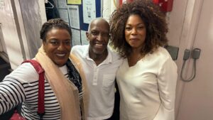 Lorraine Toussaint Instagram - A lovely night out with my sis @cchpounder. Bravo to @officialdorianharewood and the amazing cast.🤍