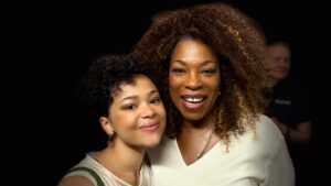 Lorraine Toussaint Instagram - A lovely night out with my sis @cchpounder. Bravo to @officialdorianharewood and the amazing cast.🤍