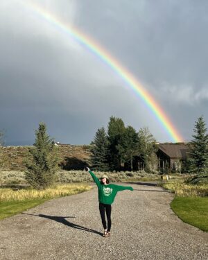 Lucy Hale Instagram - wyoming bringing big majestic energy 🌈🦌