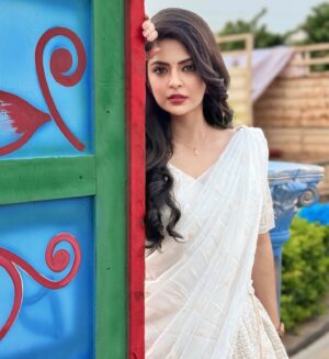 Mansi Joshi Instagram - Once you make a decision, the universe conspires to make it happen. 💖🕊️And it is happening 🙈❤️

Outfit by @the.clothkitchen_official_ 😍

#nandha #chandrakantham #asianet #mansijoshi #postoftheday #dheecelebrityspecial #etvtelugu