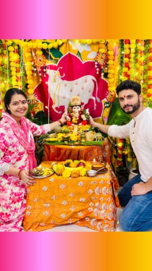 Marina Abraham Instagram - Wishing you all and your family a wonderful day honoring Lord Ganesha. Let’s celebrate this Ganesh Chaturthi with joy and happiness.

Happy Ganesh Chaturthi✨💫

Full Vlog live at Marina’s World YouTube channel. 

#ganeshchaturthi #vinayaka #festival #celebration #trendingnow #couplereel #trendingaudio #trendingreels