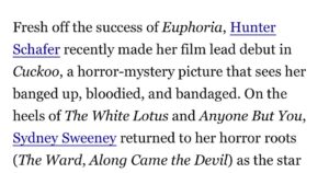 Matilda Lutz Instagram - I was reading an article about genre films and as I read several incredible actors and women I truly admire, all of a sudden I read my name. I am so honoured to be listed among these women and I’m incredibly grateful to @coralie_fargeat for giving me the opportunity of a lifetime to play Jen.  I know she helped shift perspectives for so many, but myself as well. Thank you Christina Perrier for this awesome article! If you want to read further you can find it on @instylemagazine
