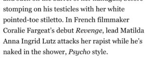 Matilda Lutz Instagram - I was reading an article about genre films and as I read several incredible actors and women I truly admire, all of a sudden I read my name. I am so honoured to be listed among these women and I’m incredibly grateful to @coralie_fargeat for giving me the opportunity of a lifetime to play Jen.  I know she helped shift perspectives for so many, but myself as well. Thank you Christina Perrier for this awesome article! If you want to read further you can find it on @instylemagazine