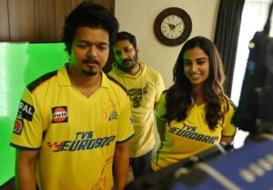 Meenakshi Chaudhary Instagram - Your Srinidhi from  #GOAT 😍🤭♥️ I am still trying to come back to reality🙈 , shooting for this film has truly been nothing short of a dream .
You can clearly see how I couldn’t stop smiling . Truly grateful to the entire team for making this an experience of a lifetime .
With the #GOAT @actorvijay 🔥♥️
Moments and conversations that I’ll always cherish ♥️✨
Thank you for giving Srinidhi so much of love ♥️🙏🏽

#BTS #GOAT