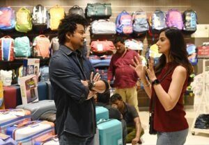 Meenakshi Chaudhary Instagram - Your Srinidhi from  #GOAT 😍🤭♥️ I am still trying to come back to reality🙈 , shooting for this film has truly been nothing short of a dream .
You can clearly see how I couldn’t stop smiling . Truly grateful to the entire team for making this an experience of a lifetime .
With the #GOAT @actorvijay 🔥♥️
Moments and conversations that I’ll always cherish ♥️✨
Thank you for giving Srinidhi so much of love ♥️🙏🏽

#BTS #GOAT