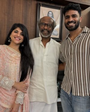 Megha Akash Instagram - Went to invite our favourite 😍
The one and only #superstar 

Always a fan ♥️