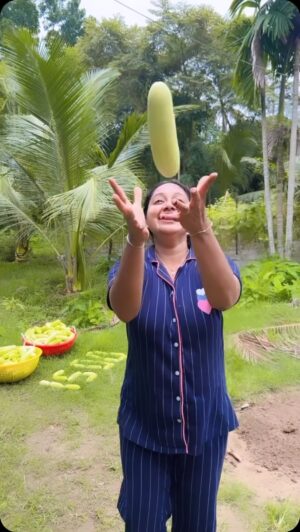 Meghna Vincent Instagram - Good news #trendingreels #trending #agriculture #cucumber #harvest