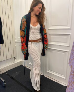 Melia Kreiling Instagram - A little #bts because only #emilyinparis and @marylin.fitoussi could sashay me into crochet 🥰 and I darn well loved it too ♥️ @emilyinparis #sofiasideris