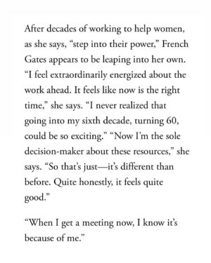Melinda Gates Instagram - In a conversation with @vanityfair’s @keziahweir, I shared that I didn’t anticipate turning 60 would be so exciting. But wow, it really is! As I start my next decade, I’m feeling so grateful for all the transitions that have led me to where I am today, and I’m feeling extraordinarily energized about the work ahead. Thank you, Keziah (and @radhikajones), for giving me the space to talk about the difference I hope to help make. Read the article at the link in my bio.