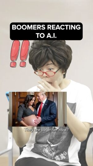 Michelle Chong Instagram - Communicating with our parents is going to get a lot harder from now on.😰 
#AuntieLily #Trump #Kamala #PopeFrancis #AI #Singapore