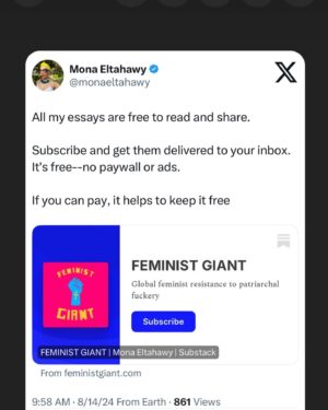 Mona Eltahawy Instagram - Asking people who oppose or disrupt VP Kamala Harris “Do you want Trump” “Do you want Trump?” is the wrong question.

Of course they don’t.

They want the U.S. to stop arming Israel’s genocide.

They want Harris to earn their vote by clearly stating what she would do should she become President to end that genocide. They want Harris to earn the vote of Palestinian-American, Arab American, and Muslim American voters that Dems need in swing states to defeat Trump.

They want Harris to earn the vote of every person of conscience who has demonstrated, joined encampments for Gaza on campuses across the U.S., and who has joined the Uncommitted Movement to protest the Biden-Harris administration

Asking protesters demanding the U.S. end its support for Israel’s genocide “Do you want Trump?” is the wrong question to ask.

The question is when will the U.S. stop arming, aiding, and abetting Israel’s barbarism?

Genocide interrupts and disrupts. 

And you can be sure that interruptions and disruptions will be there in force at the Democratic National Convention, which will be held in Chicago August 19 - 22.

Read my essay via link in bio
https://www.feministgiant.com/p/essay-feminism-vs-genocide