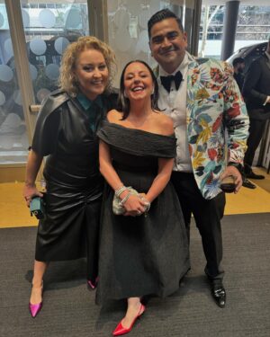 Myf Warhurst Instagram - Glam squad at last night’s Logies. So many lovely faces. A joy to be there as @zanrowe’s emotional support animal for her first Logie nom for Take 5. Felt glorious in my @rebeccavallance frock that didn’t require any ironing or a bra (win) and let’s take a moment for my fabulous vintage jewels from @johannajohnsonofficial and makeup by @belinda.l.weber. Adored it all. Didn’t slip over. Feel very old today. The end. Thanks ABC TV for the invite ❤️