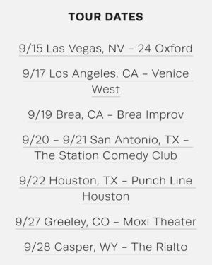 Natalie Cuomo Instagram - Hitting the road on Sunday! NatalieCuomo.com/Shows for Tickets 🎟️
