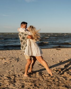 Nicole Franzel Instagram - PHOTO FAIL 😅😂. right after this I peed my pants laughing so hard bc Victor took the assignment of spinning me to the max. you know when you want to cry out for help but you’re in so much pain and silent scared laughing that you can’t catch your breath to utter a sound? That is what happened. he was making sure we did not ever do this pose again 😂. You can see me peeing in the sand, my silent cry for help to the photographer and Victor realizing he may have gone too far if you swipe 😂😅