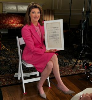 Norah O'Donnell Instagram - On August 26, 1920, the 19th Amendment was officially adopted, and women were given the constitutional right to vote. It was a landmark moment in our history — but it took a long fight, and decades later, for women of color to be able  to exercise that same right, with the passage of the Voting Rights Act of 1965. 

The 19th Amendment says, “The right of citizens of the United States to vote shall not be denied or abridged by the United States or by any State on account of sex.” 

We were privileged to hold the 19th Amendment when we visited the National Archives for an upcoming @60minutes piece.

#womensequalityday #19thamendment #vote
