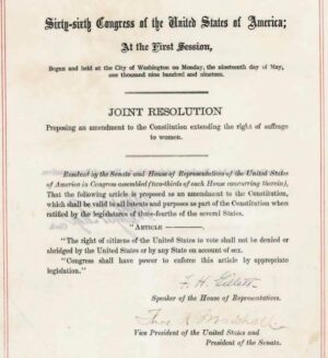 Norah O'Donnell Instagram - On August 26, 1920, the 19th Amendment was officially adopted, and women were given the constitutional right to vote. It was a landmark moment in our history — but it took a long fight, and decades later, for women of color to be able  to exercise that same right, with the passage of the Voting Rights Act of 1965. 

The 19th Amendment says, “The right of citizens of the United States to vote shall not be denied or abridged by the United States or by any State on account of sex.” 

We were privileged to hold the 19th Amendment when we visited the National Archives for an upcoming @60minutes piece.

#womensequalityday #19thamendment #vote