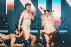 Peaches Instagram - Last week I had an incredible few days collaborating rehearsing and performing with these beautiful talented humans for @offdaysss Berlin/Hamburg.
We are all feeling a lot right now!
This was a moment where we could really express ourselves, our power and connect with an open energized crowd! 
Love all around! Photos by @budti last photo from @bijouxcone Instagram 
Performers
@_natashavergilio 
@federicadauri 
@madkate27 
@proggybla 
@itsjaomoon 
Thx to @_dominic_charles_ @holyhilary @blckcrckr @cyndyvillano @lanebentley