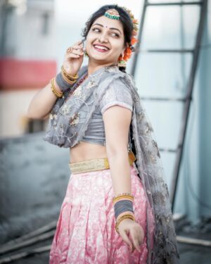 Priyanka Nalkari Instagram - #latepost #nomakeup #krishnastami 
Pc @k.sathish.reddy 
Hairstyle @nalkargeetha_14 😍