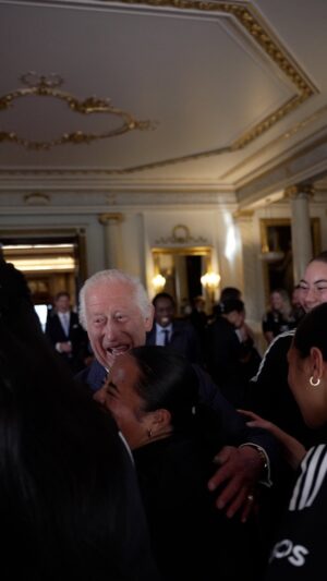 Queen Elizabeth II of the United Kingdom Instagram - Hugs for His Majesty 🤗

#LikeABlackFern