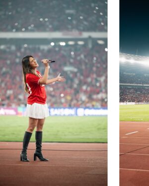 Raisa Andriana Instagram - Gak nyangka GBK 2.0 datang secepat ini .. Deg-degannya gak karu-karuan, gatau kehadiranku diinginkan atau enggak, tapi aku berdoa, datang kesini dengan energi dan niat yang baik, semoga juga diterima dengan baik. Dan, luar biasa, sampai gemeterrr & merinding, satu stadion mengumandangkan lagu-lagu kebangsaan bersama aku 🥹 Bangga dan haru bercampur aduk, dan pastinya GBK lagi-lagi menjadi pengalaman yang gak akan pernah kulupakan.. Makasi buat smua supporter timnas yg udah memberikan energi luar biasa semalam!! @timnasindonesia 

Photo @high_iso