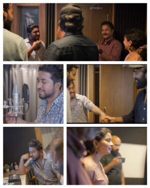 Ranjitha Menon Instagram - From the recording of Thelivaanam! 

Special shoutout to the incredibly talented @vineeth84. 
I am forever grateful to have had the privilege of working with VS on not one, but TWO of my milestone projects.. 
He brought my lyrics to life with his mesmerising voice, making my debut song writing experience truly unforgettable. And fate had it that he was the voice behind my first ever duet as an actor for the song Thoramazhayilum from the film, Saajan Bakery. 

My heartfelt thanks to @padmasoorya for being the music producer of Thelivaanam. At the same time a wonderful co-actor and motivator.  Thank you @nikhil_san_ for your fabulous and soothing composition…! 
Special thanks to our beloved director @rasheedparakkal. Thank you so much @indie_genius_films and Anas❤️🙏💛

#manorajyam #thelivaanam #recording #studio #gratitude #debutsong #lyrics #music #latest #release