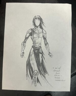 Rhona Mitra Instagram - Just found these original sketches in my storage unit.
So much care and Work went into creating this formidable character. 
‘The defiant daughter’ 
Good reminder at a time like this to always follow your truth and heart, even if it means breaking social constructs and going against the grain.. no matter the consequences. 

#sonja #underworld #rebelwithacause