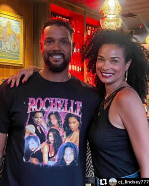 Rochelle Aytes Instagram - My husband surprised me with this ridiculously hilarious shirt! 
You got me babe! 
Repost from @cj_lindsey777 Beautiful anniversary day spent in Palm Springs! Thanks @histozing.us for creating this hilarious t-shirt of my beautiful wife!
