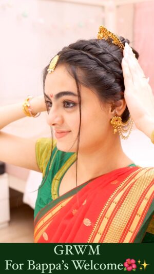 Ruhanika Dhawan Instagram - GRWM - Ganesh Chaturthi Edition✨🌺 

*
*
*

#ganeshchaturthi #grwm #festival #ganesha #fyp #trendingreels #marathi #nauvari #saree