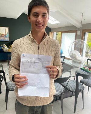 Saira Khan Instagram - So proud of my boy - all his own effort. Well done to everyone who got their results today. 

Please do celebrate your efforts - it’s not easy taking exams - but you did it. 

Next steps 6th Form to study Maths, Further Maths, Economics and Theology. 

A great milestone reached today.

Time to celebrate ❤️🎉
