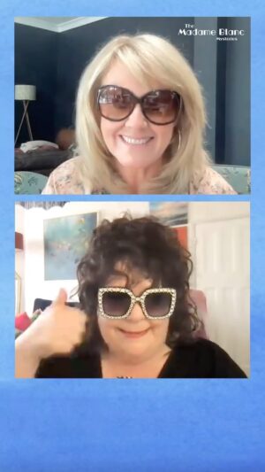Sally Lindsay Instagram - ☎️ Bonjour, it’s Sainte Victoire calling.
#MadameBlanc creator and writer Sally Lindsay has some exciting news to break to her co-writer Sue Vincent.

#Channel5  #TVDrama #TheMadameBlancMysteries #TVProduction