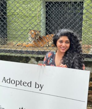 Samyukta Hornad Instagram - Adopted Sinchana, the 28-month-old female cub yesterday at Bannerghatta Biologocal Park, she suffers from neurological weakness and may not survive in the wild independently. The cub is being cared for at the BBP’s Rescue Centre. The adoption program covers the cub’s daily food needs, maintenance, and veterinary health care expenses :) 

Praana is excited to announce that we will be expanding into the wildlife domain soon. This represents a significant opportunity for Praana and everyone associated with us to deliver the care that we have been giving to domesticated animals to wildlife as well. We look forward to working with passionate individuals, professionals and organisations in making the world a better place for all animals. :) 

Thank you @tekionforceindia @tekionforceusa for your kindness, for our partnership and for making the world a better place for animals :) 

#Tiger #adoption #Praana