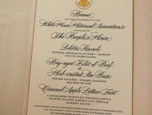 Sandra Lee Instagram - “BIG NEWS!! I HAVE BEEN APPOINTED the newest member of the White House Historical Association’s Board Council (started by Jacqueline Kennedy)! IT WAS SO FUN TO BE AT The White House for the grand opening dinner of “The People’s House: A White House Experience,” which is a cutting-edge educational interactive experience - it’s like being at the White House and some ways better because you experience recreated moments in history. The incredible 3D and Digital mini-museum type experience brings to life the stories of the Executive Mansion, the people who lived in it and the people who have dedicated their careers to it. You can even see all the holiday magic recreated and some of the most meaningful meeting throughout history. Of course, I was also most enchanted by the fabrics, furniture (mostly French Empire) and flowers (The Scottish Rose Carved nearly everywhere and on everything)-DIVINE. Antique Roses adorned the tables of the lavish seated dinner hosted by President Joe Biden and Dr. Jill Biden and was attended by esteemed members of the White House Historical Society as well as Martin Sheen (the experiences orator and most wonderfully sweet man), President LBJs daughter Luci Johnson (what a necklace she wore), President Fords daughter Susan Ford Bales (who shared moments from her childhood on our private tour together as “SHE GREW UP THERE”!-the stories, the parties, the hidden wall that remains in the White House from the fire in 1814, Wow). What a moment. What an honor. So Special Most Grateful, 
Sending Love to you always, 
Sandra Lee -AKA Aunt Sandy