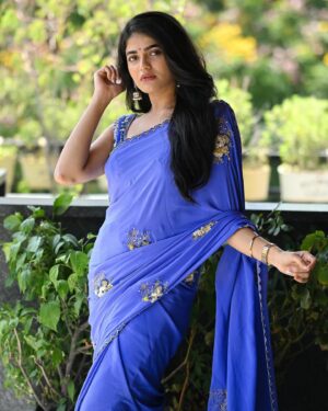 Sangeerthana Vipin Instagram - Blue crushin 💙

Shot by: @storiesbydeepu 
Styled by : @bharathgandhiofficial 
Styling team: @saisudhanag 
Outfit : @reina.hyd 
Jewellery: @petalsbyswathi