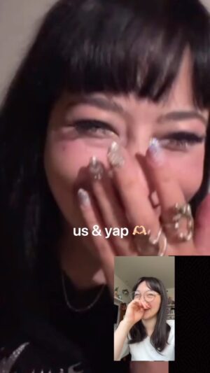 Sarah Bonito Instagram - just yapping about how our song is out now :) have you listened to it!!???!!