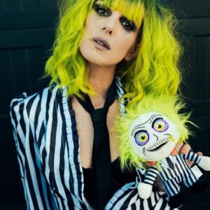 Shenae Grimes-Beech Instagram - "I'm the ghost with the most, babe." 🖤

Cover 📸 by @joshbeech
#beetlejuice makeup/styling by me