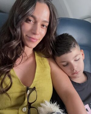 Stephanie Arcila Instagram - Últimamente ✨
Lots of first lately. Grateful.
1. First flight just the two of us ❤️
2. First time watching the sunset on the rooftop of a house ✨ (like in the movies) 🥹
3. Crew looking like a band! 
4: @jujutsukaisen 
5. First Season 3 fitting @firecountrycbs 
6. First time ever wearing shorts on screen, healing insecurities. Wohooo! 
7. First scene in Season 3 together with my Papash! 
8. Amigos! Harley and Simba
9. Hard work with @paolomascitti Prepared we are!