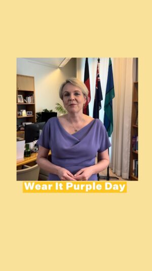Tanya Plibersek Instagram - To our wonderful LGBTIQ  community - I see you, I hear you, and I will always fight for you 🌈

#wearitpurple