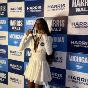 Taylor Hale Instagram - The road to the White House runs through MICHIGAN! 

I’m voting for Kamala Harris because I believe in protecting our reproductive rights, expanding access to birth control, and protecting the right to choose! 

I had the privilege of speaking on behalf of the Harris campaign at the Michigan Creators for Harris event to encourage creators to use their platforms to amplify their voices and the Harris-Walz commitment to healthcare. 

A vote for Vice President Harris and Governor Tim Walz is a vote for Reproductive Freedom!

I cannot in good conscience encourage anyone to consider a candidate who has bragged about overturning Roe v Wade, and has said there should be “some form of punishment” for women seeking abortion care. That is Donald Trump’s America. And to be frank - it’s some sh*t I can’t believe they continue to say. 

Vice President Harris, on the other hand, believes women’s reproductive health care decisions should be made by them and their doctors, not politicians – and is fighting to make sure every women, in every state, has the right to make her own health care decisions, without her government getting in the way! Seems like common sense to me. 

This election, the stakes are high, and the choice is clear for our reproductive freedoms and our health care.

We all have the responsibility to get out the vote for Kamala Harris and Tim Walz. Our futures and our lives depend on it!

#creatorsforharris #kamalaharris #harriswalz