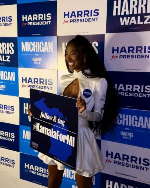 Taylor Hale Instagram - The road to the White House runs through MICHIGAN! 

I’m voting for Kamala Harris because I believe in protecting our reproductive rights, expanding access to birth control, and protecting the right to choose! 

I had the privilege of speaking on behalf of the Harris campaign at the Michigan Creators for Harris event to encourage creators to use their platforms to amplify their voices and the Harris-Walz commitment to healthcare. 

A vote for Vice President Harris and Governor Tim Walz is a vote for Reproductive Freedom!

I cannot in good conscience encourage anyone to consider a candidate who has bragged about overturning Roe v Wade, and has said there should be “some form of punishment” for women seeking abortion care. That is Donald Trump’s America. And to be frank - it’s some sh*t I can’t believe they continue to say. 

Vice President Harris, on the other hand, believes women’s reproductive health care decisions should be made by them and their doctors, not politicians – and is fighting to make sure every women, in every state, has the right to make her own health care decisions, without her government getting in the way! Seems like common sense to me. 

This election, the stakes are high, and the choice is clear for our reproductive freedoms and our health care.

We all have the responsibility to get out the vote for Kamala Harris and Tim Walz. Our futures and our lives depend on it!

#creatorsforharris #kamalaharris #harriswalz