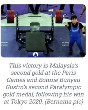 Tiara Jacquelina Instagram - THANK YOU @bonnie_bb9 for the most POWERful Malaysia Day gift for all of us - and you smashed the world record too! We're all so very thankful and proud of you 🇲🇾🇲🇾🇲🇾🙌🏼

Hope you recover soon! #BonnieBunyauGustin #Paralympics2024